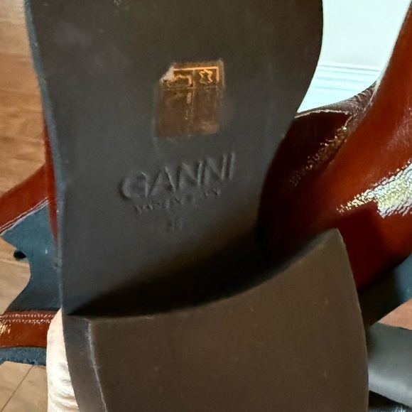 NWOT Ganni Elegant Chestnut Brown Leather Ankle Boots-Size 5, Euro 35 - Picture 12 of 12